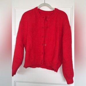 Daily Drills Button Up Red Sweater